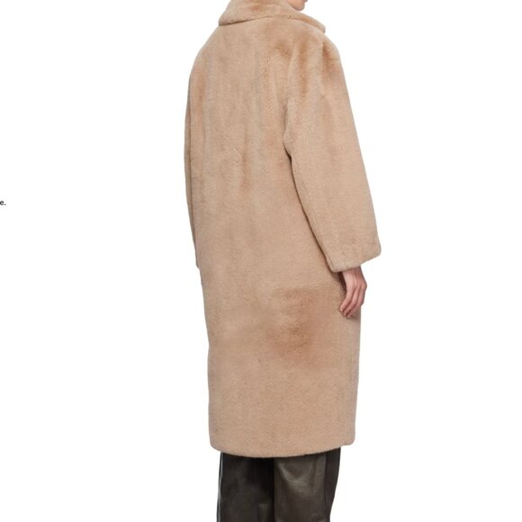 Stand Studio Beige Maria Faux-Fur Coat  Size Small - Picture 6 of 10